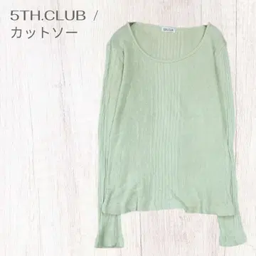 피프스 스크럽 리브 니트 상쾌한 일본제 레이어드 걸리시 페미닌