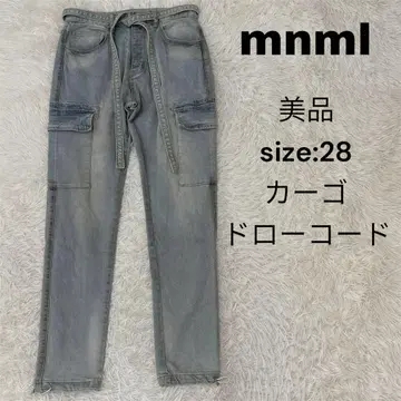 mnml 카고 팬츠 데님 28 드로 코드 벨트 에이징