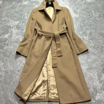 캐시미어 100% 에프데 벨티드 코트 카멜 M