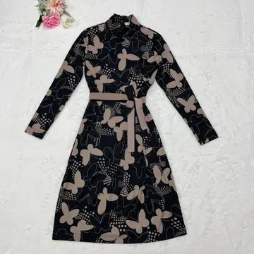 새상품급 하나에모리 HANAE MORI 꽃무늬 원피스 허리 벨트 M