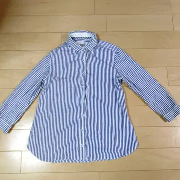 새상품급 마린프랑세즈 파랑과 화이트 스트라이프 긴팔 셔츠