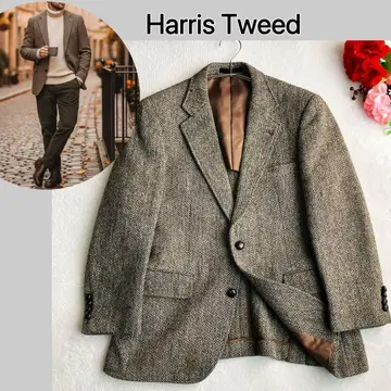 해리스 트위드 Lord Arran 트위드 테일러드 자켓 호두 버튼