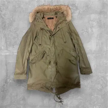 LoungeLizard 퍼 장식 모즈 코트 밀리터리 모즈 코트