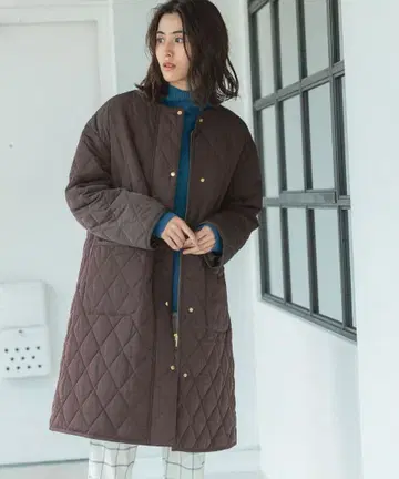 [렙심] 발수 퀼팅 코트 브라운