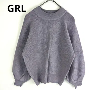 GRL 니트 벌룬 소매 퍼플 계열 L 숏 기장 가을/겨울 여성용