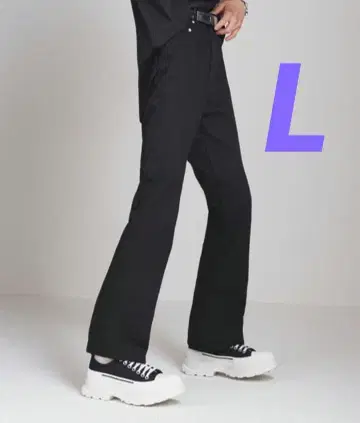 [ ADRER ] 워셔블 플레어 데님 팬츠 블랙