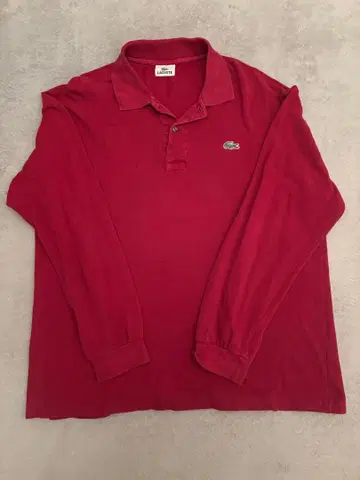 LACOSTE 빨간색 긴팔 피케 셔츠 사이즈 5