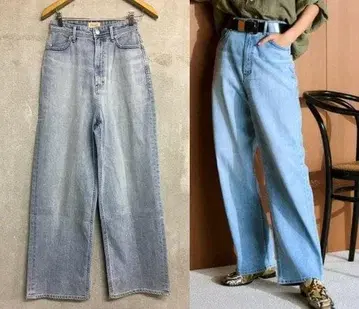 야누크 24 새상품급 데님 JOAN 루즈 스트레이트 데님 팬츠