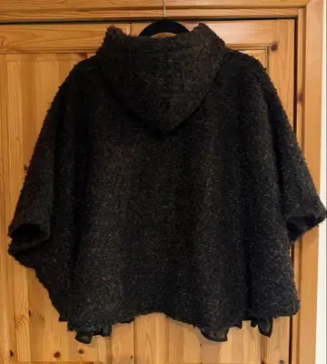 axes femme 후드 부착 판초 다크 브라운