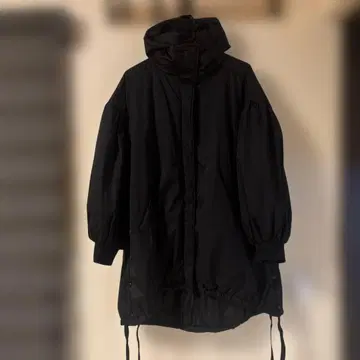 지나시스 몬스터 후드티 코트 블랙 오버 사이즈