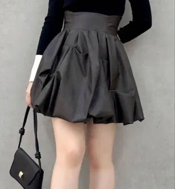 dazzlin 벌룬 미니 스커트 S 다크 브라운