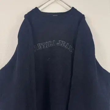 NAUTICA 플리스 로고 롱T 네이비 네이비