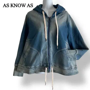 새상품급 AS KNOW AS 데님 그라데이션 집업 후드티
