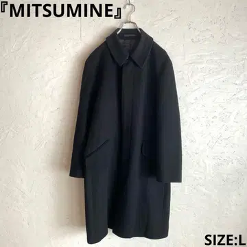 캐시미어 100% [ MITSUMINE ] 울 스텐카라 코트 롱 코트 L