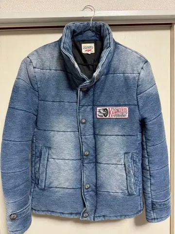 Knackered 데님 블루 퀼팅 자켓