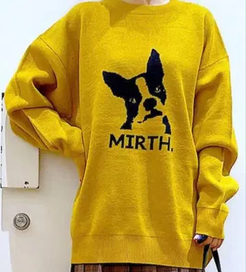 오버 사이즈 스웨터 강아지 자수 MIRTH.