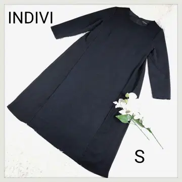 인디비 이소재 저리 스트레치 플레어 원피스 블랙 S