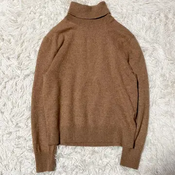 [ 새상품급 ] UNIQLO 유니클로 터틀넥 캐시미어 100% 브라운 S