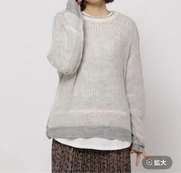 바이컬러 시스루 니트 풀오버