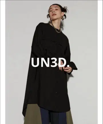 [ 새상품급 ] UN3D. 아쓰리드 포켓 롱 셔츠 원피스 블랙 블랙