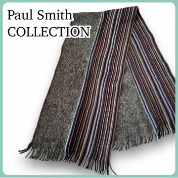 폴스미스 컬렉션 울 머플러 그레이 하프 멀티 스트라이프