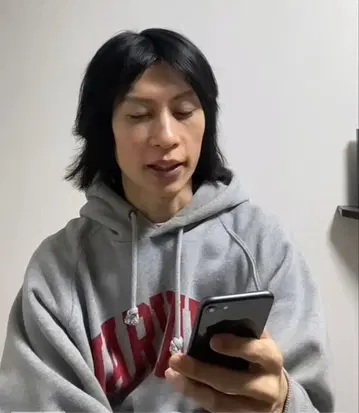 [ 엔도 착용 ] HARVARD 그레이 후드티 후드 부착