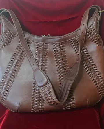 [ 미사용 ] ***dan genten*** 다크 브라운 리얼 가죽 백