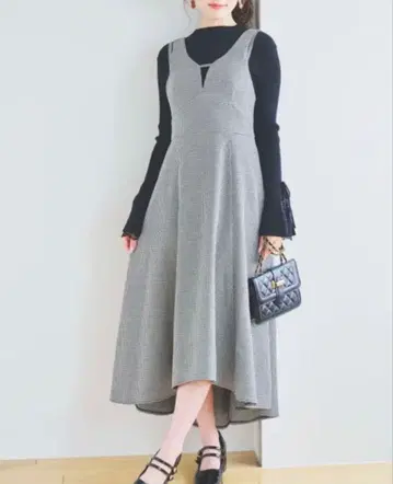 스트링 디자인 언밸런스 헴 원피스