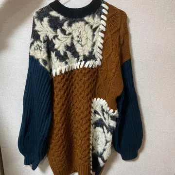 MURUA 패치워크 니트 스웨터