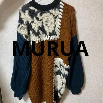 MURUA 패치워크 니트 스웨터