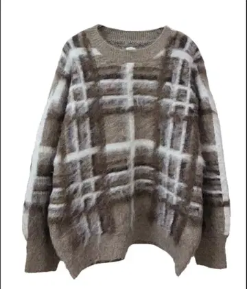 Ungrid 체크 자카드 루즈 니트