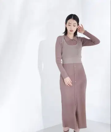 라메 뷔스티에 & 폴로 니트 원피스