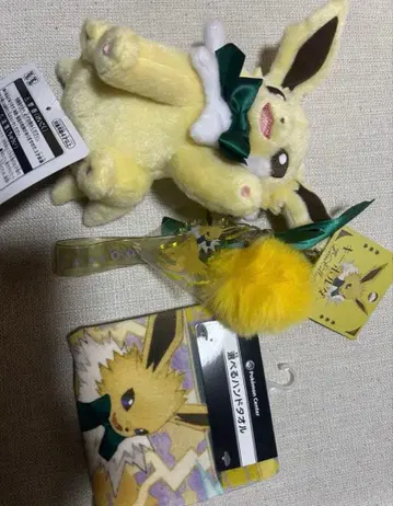 포켓몬 센터 부스터즈 이브이 컬렉션 썬더 봉제 인형 손수건