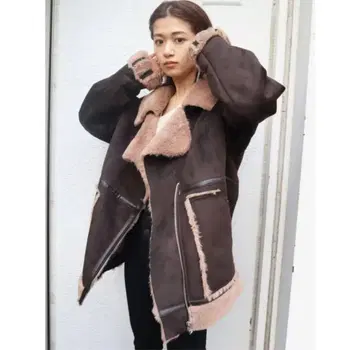 EMODA 벌키 페이크 무스탕 블루종 숏코트