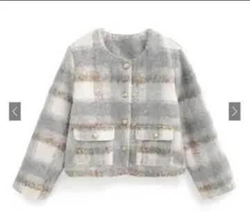 GRL 체크 무늬 샤기 자켓[gn358]