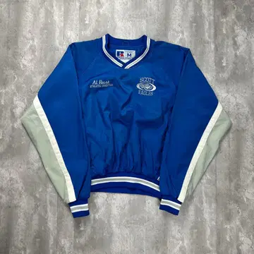 러셀 자수 로고 나일론 자켓 풀오버 블루 M 6000