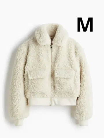 새상품 h&m 플러피 자켓 라이트 베이지 M 사이즈