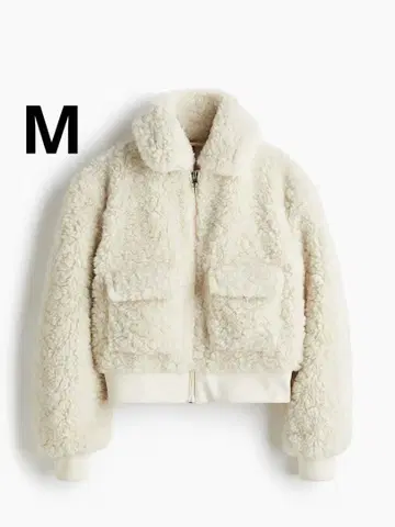 새상품 h&m 플러피 자켓 라이트 베이지 M 사이즈