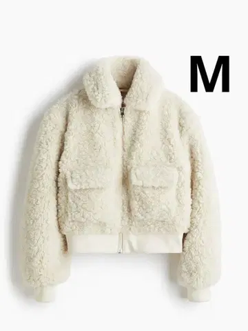 새상품 h&m 플러피 자켓 라이트 베이지 M 사이즈