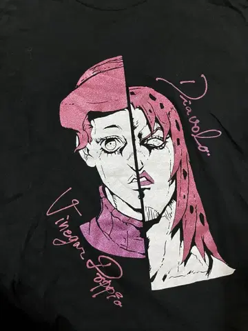 죠죠의 기묘한 모험 도피오 & 디아볼로 T셔츠 BANDAI