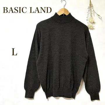 [ BASIC LAND ] 니트 터틀넥 남성용 다크 브라운 모