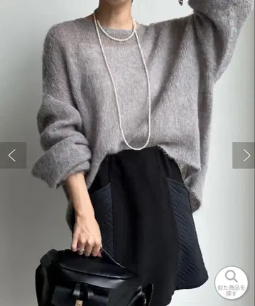 미사용 Dou Dou 기모 가공 모헤어 풀오버