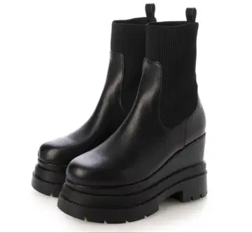 거의 새상품 EVOL 이볼 11cm 니트 숏부츠 통굽