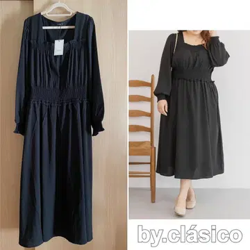 슬림 CLETTE 오리지널 셔링 사용 개더 원피스