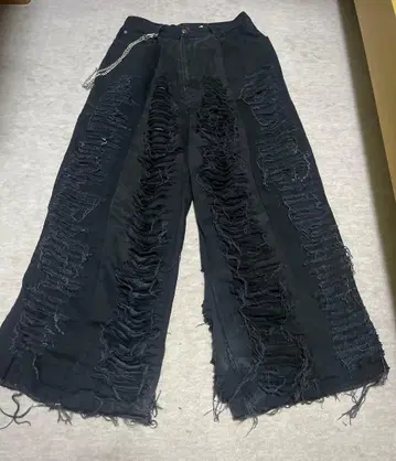 리메이크 와이드 데미지 데님 밀리 옵션 opium