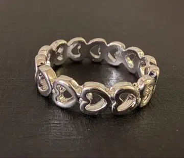 새상품 아쉬페프랑스 실버 컬러 하트형 링크 반지 16호