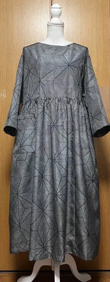 기모노 리메이크 의 허리 개더 원피스