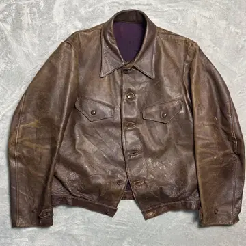 30s 40s 프렌치 빈티지 모터사이클 자켓 가죽