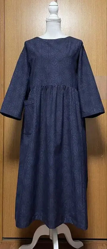 기모노 리메이크 아사노하 패턴  허리 개더 원피스