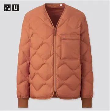 1회 착용 새상품급 유니클로 U 리사이클 다운 자켓 다크 오렌지 L